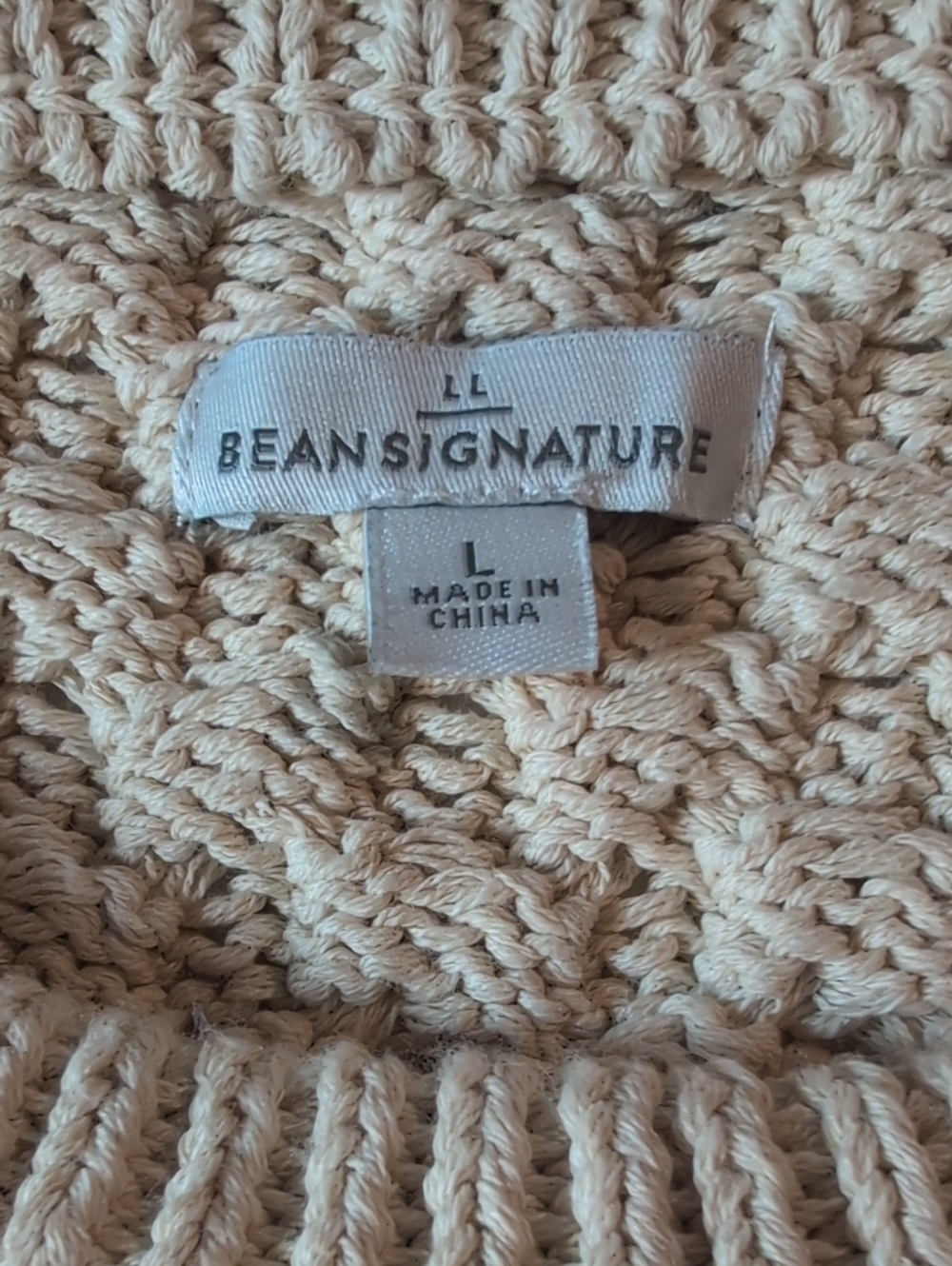 L.L.Bean Signature 100% Cotton Heavy Cable Knit Tunic Sweater – Size Large EUC - Picture 8 of 10